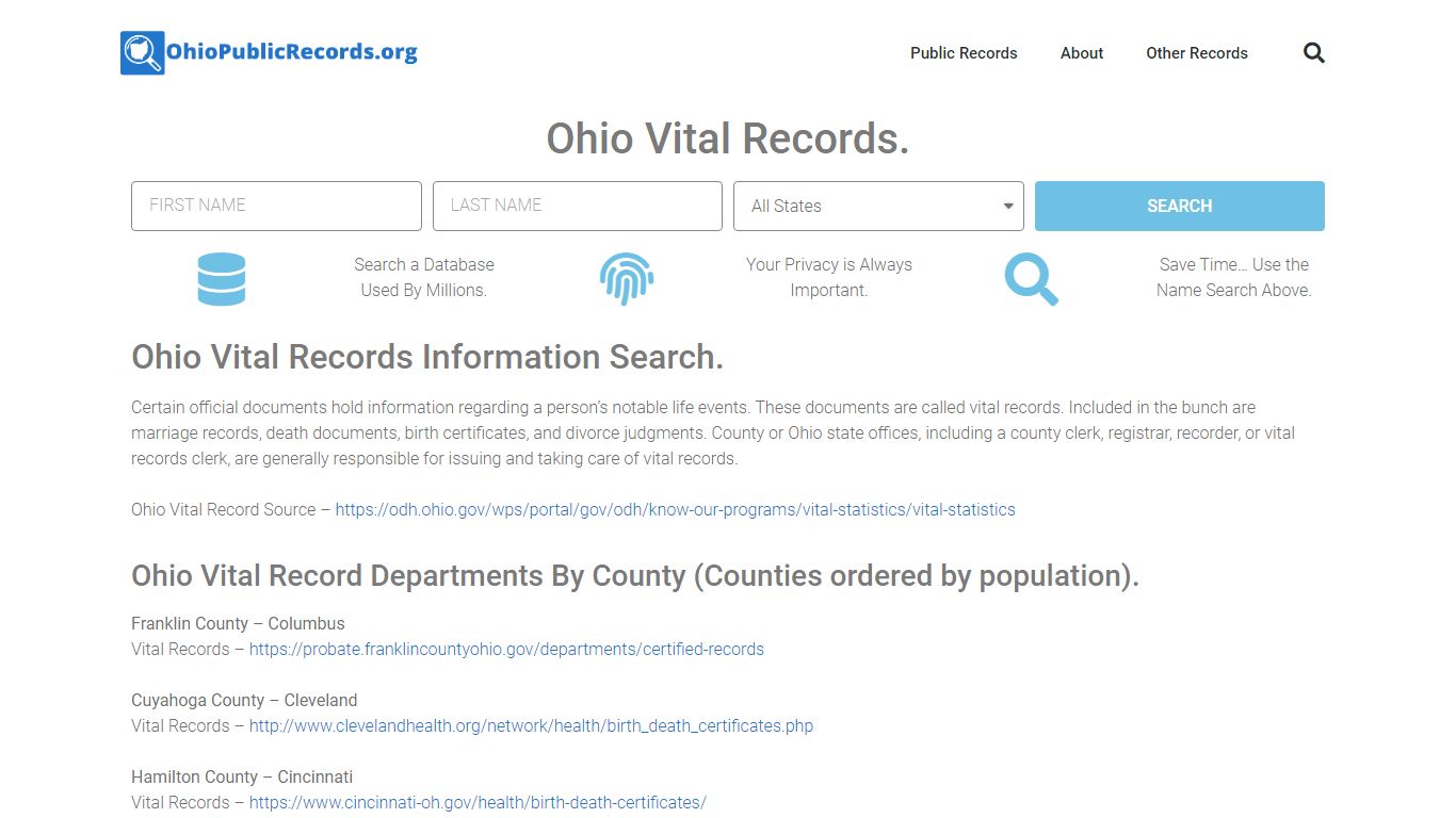 Ohio Vital Records: OhioPublicRecords.org