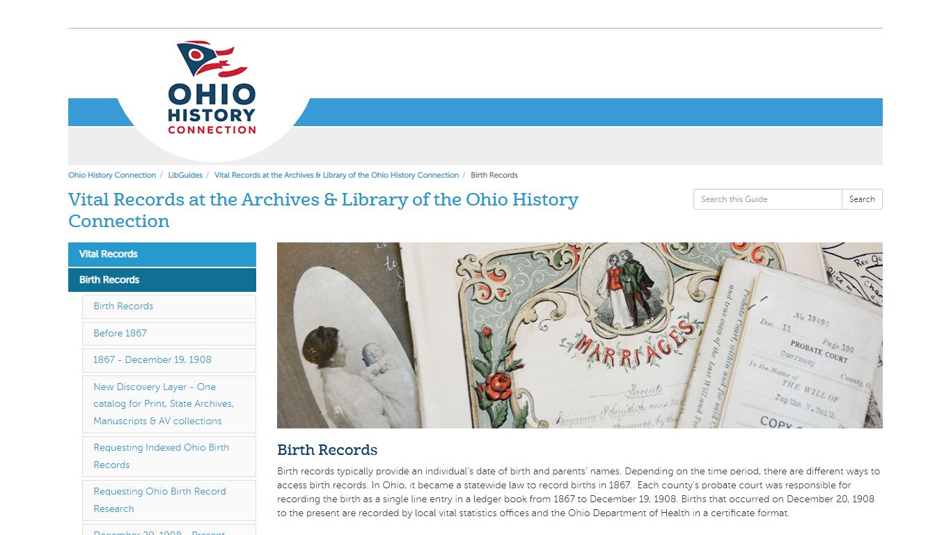 Birth Records - Vital Records at the Archives & Library of the Ohio ...